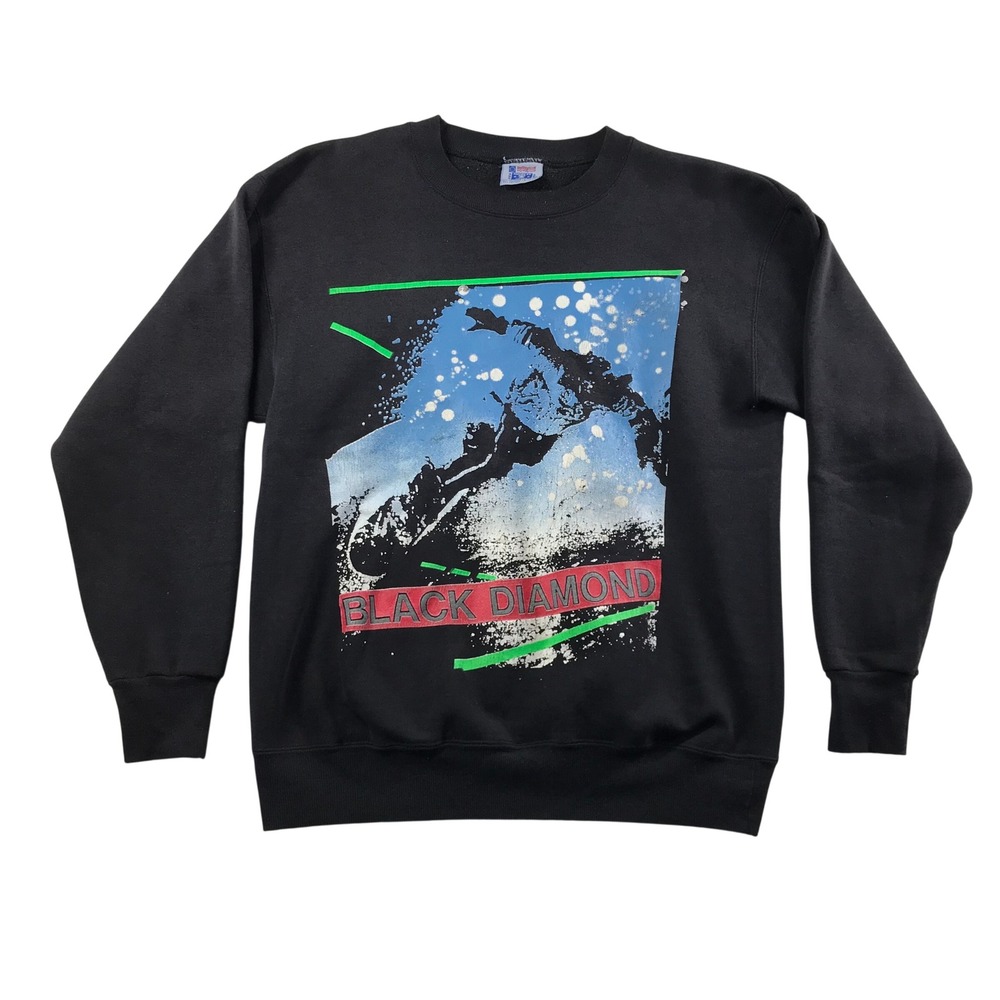 Vintage Americas Finest Black Diamond Ski Graphic Sweatshirt Black Large USA